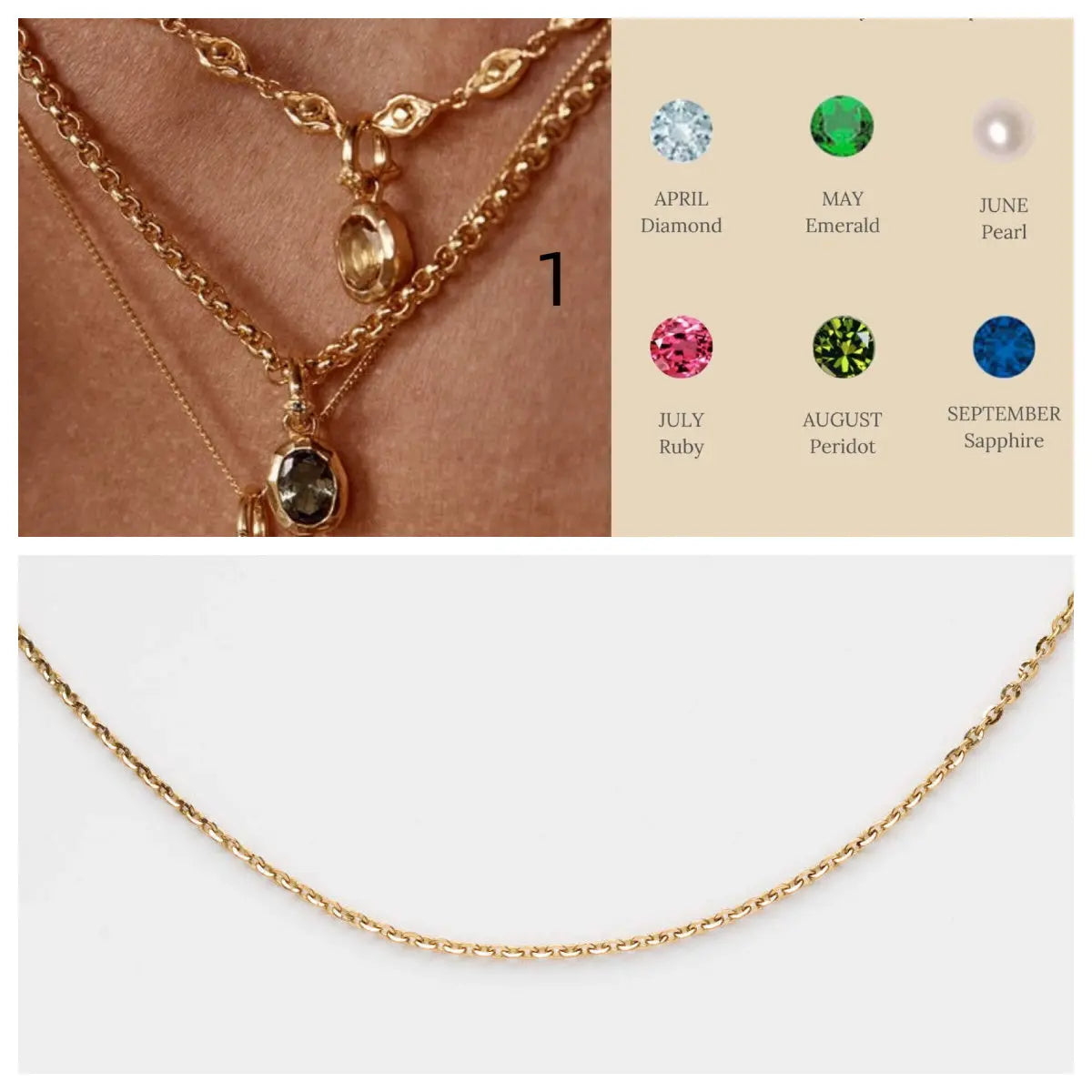 Stainless Steel Twelve Birthday Stone Necklace 12 Birthday Stone Love Pendant Moon Stone Women's Gift Jewelry DazzleTrove