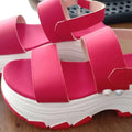 Casual Double-strap Sports Sandals Summer Fashion Solid Color Thick Bottom Buckle Fish Mouth Shoes Women DazzleTrove
