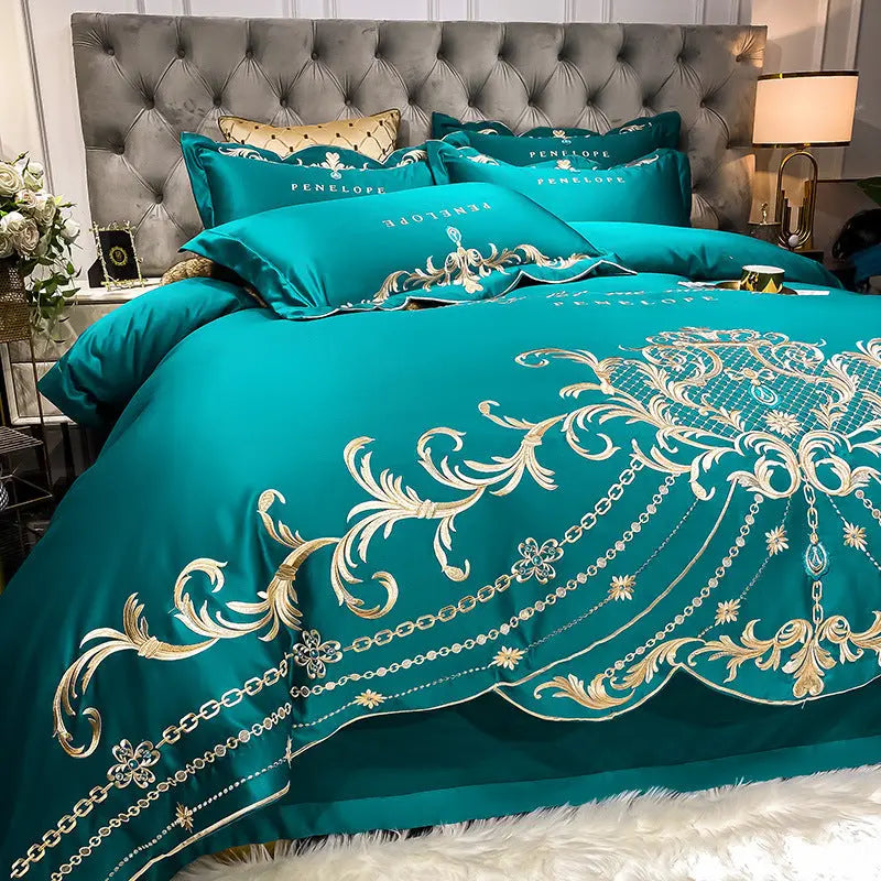 Ice Silk Quilt Sets Bed Sheets Bedding Four-piece Set DazzleTrove