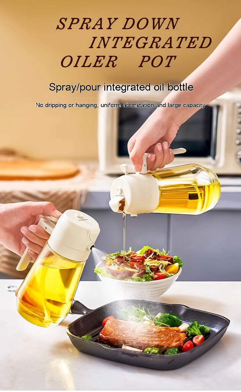 470ML Olive Oil Sprayer Dispenser For Cooking BBQ 2 In 1 Glass Oil Vinegar Soy Sauce Spray Kitchen Oil Bottle For Air Fryer DazzleTrove