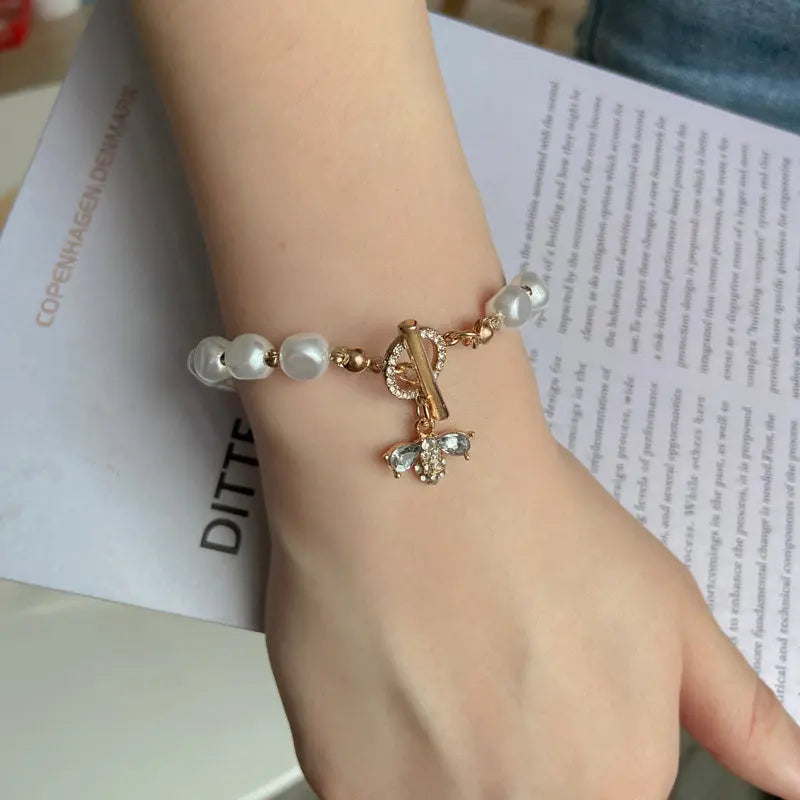 Classic Fashion Natural Stone Pearl Pendant Bracelet For Woman Exquisite New Lucky Cuff Bracelet Anniversary Gift Luxury Jewelry DazzleTrove
