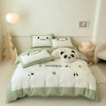 Cotton Four-piece Set Washed Fitted Sheet Duvet Cover Sheets Three-piece Bedding Set DazzleTrove