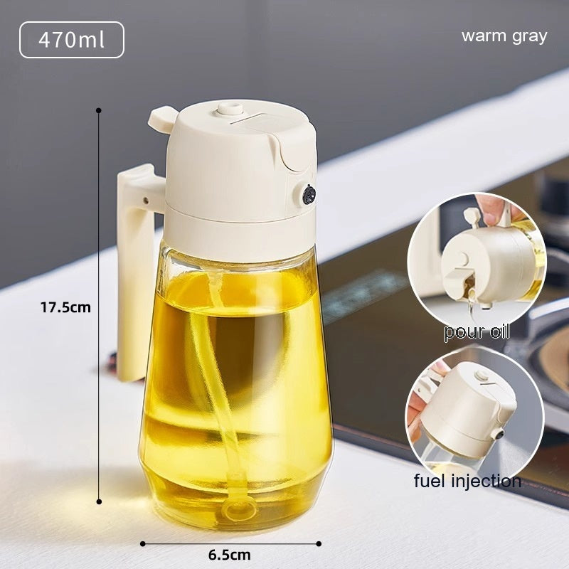 470ML Olive Oil Sprayer Dispenser For Cooking BBQ 2 In 1 Glass Oil Vinegar Soy Sauce Spray Kitchen Oil Bottle For Air Fryer DazzleTrove