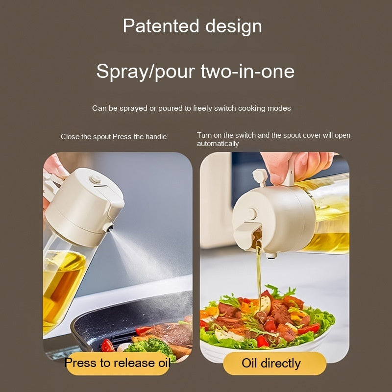 470ML Olive Oil Sprayer Dispenser For Cooking BBQ 2 In 1 Glass Oil Vinegar Soy Sauce Spray Kitchen Oil Bottle For Air Fryer DazzleTrove