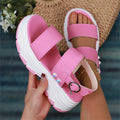 Casual Double-strap Sports Sandals Summer Fashion Solid Color Thick Bottom Buckle Fish Mouth Shoes Women DazzleTrove