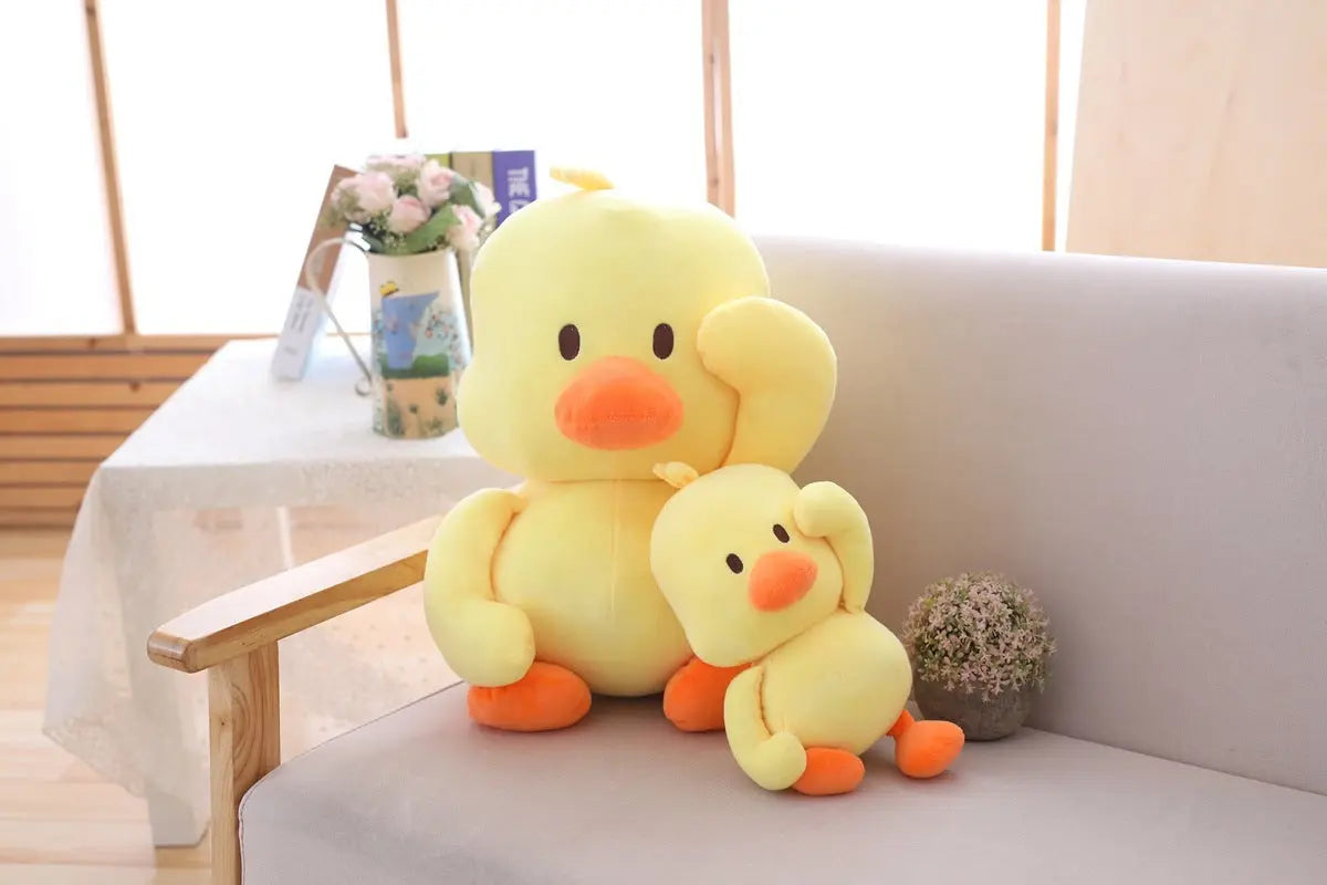 Little yellow duck figurine dancing expression small yellow duck plush toy DazzleTrove