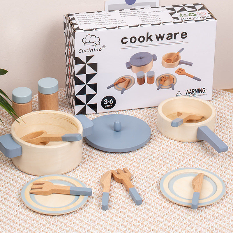 Wooden Children's House Simulation Kitchen Toy Set DazzleTrove