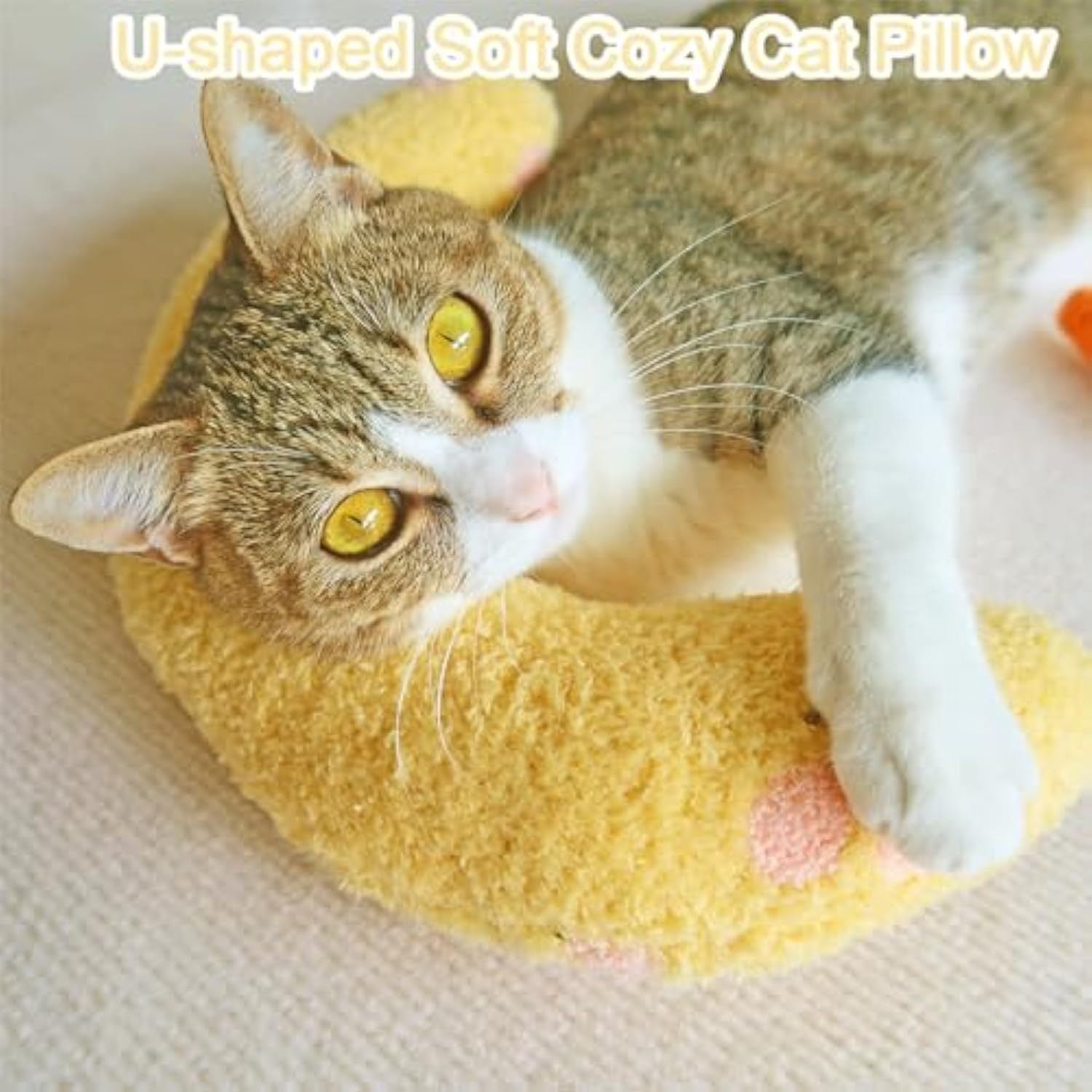 Cat Pillow Soft Cat Kneading Cat Pillows For Indoor Cats Cat Neck Pillow For Comfortable Sleep Cat Calming Pillow Products Plush Cat Toy Washable DazzleTrove