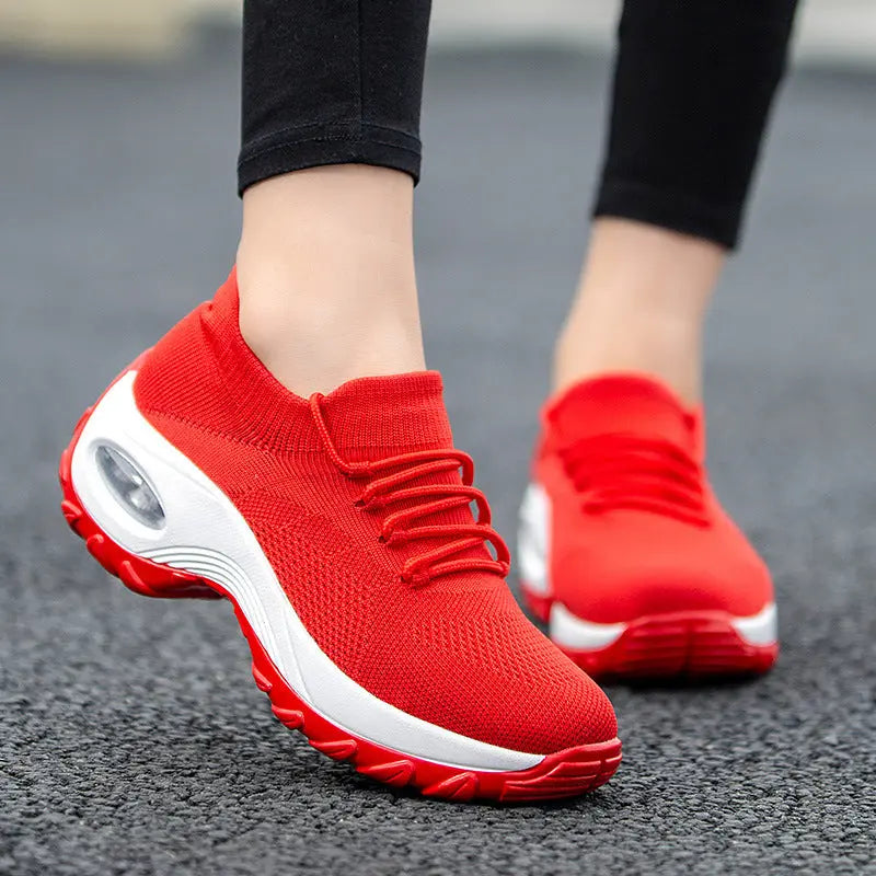 Sports shoes women flying knit socks shoes shaking shoes DazzleTrove