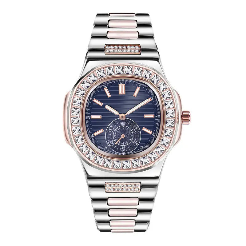 Mens Fashion Alloy Band Diamond Gifts Watches DazzleTrove