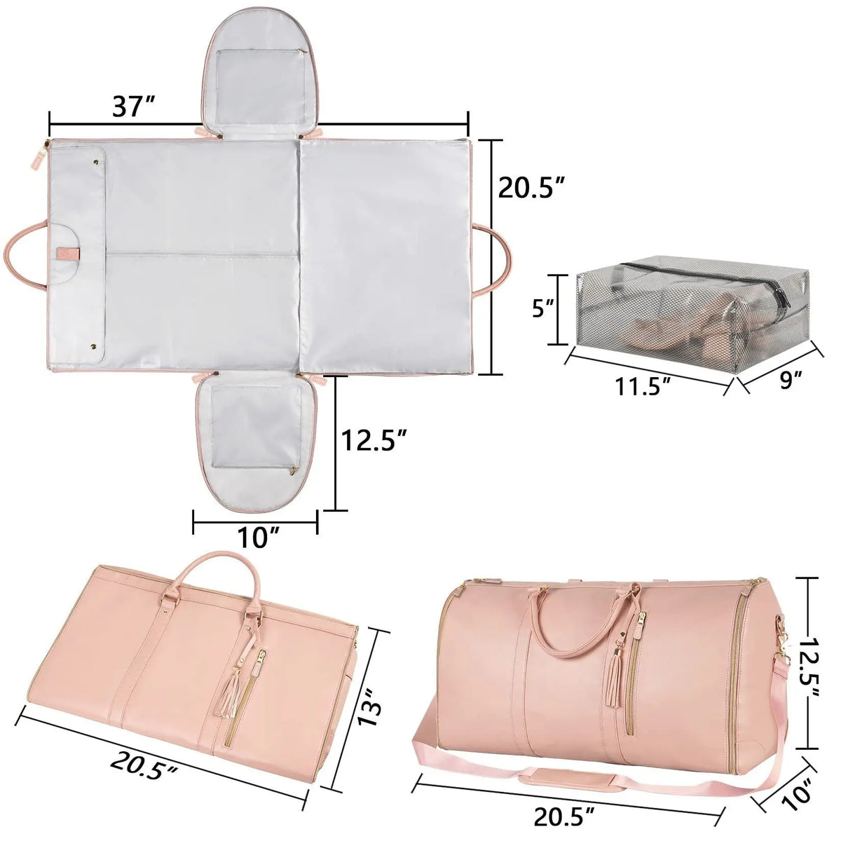 Large Capacity Travel Duffle Bag Women's Handbag Folding Suit Bag Waterproof Clothes Totes DazzleTrove