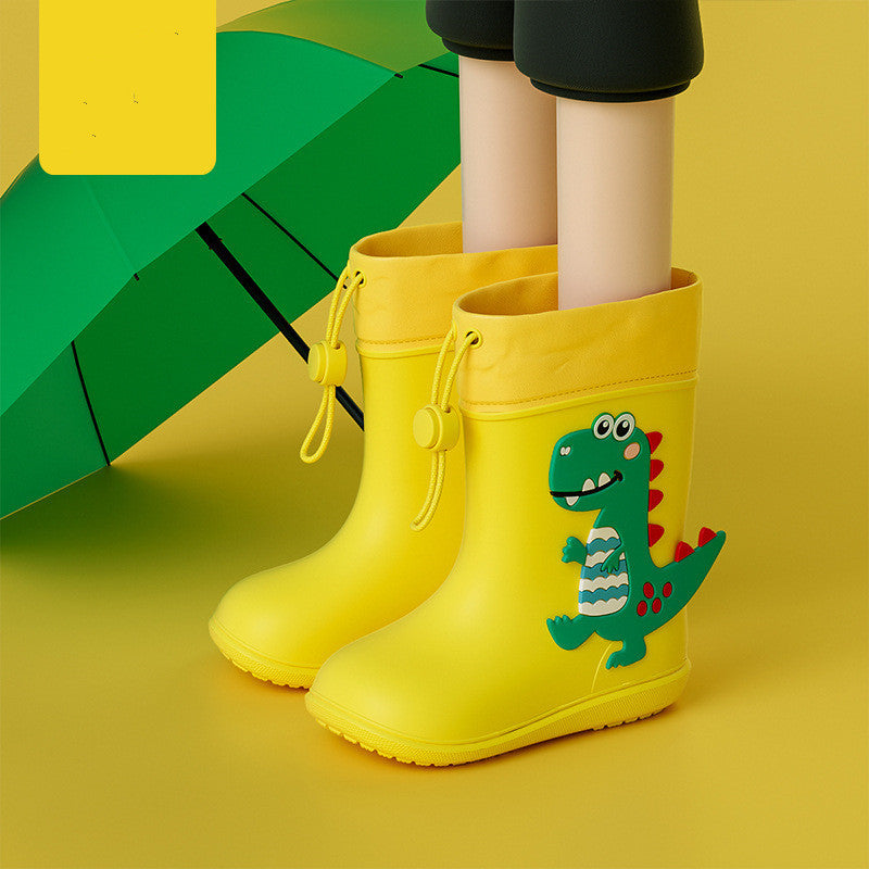 Children's Rain Boots Drawstring Rain Shoes EVA Soft