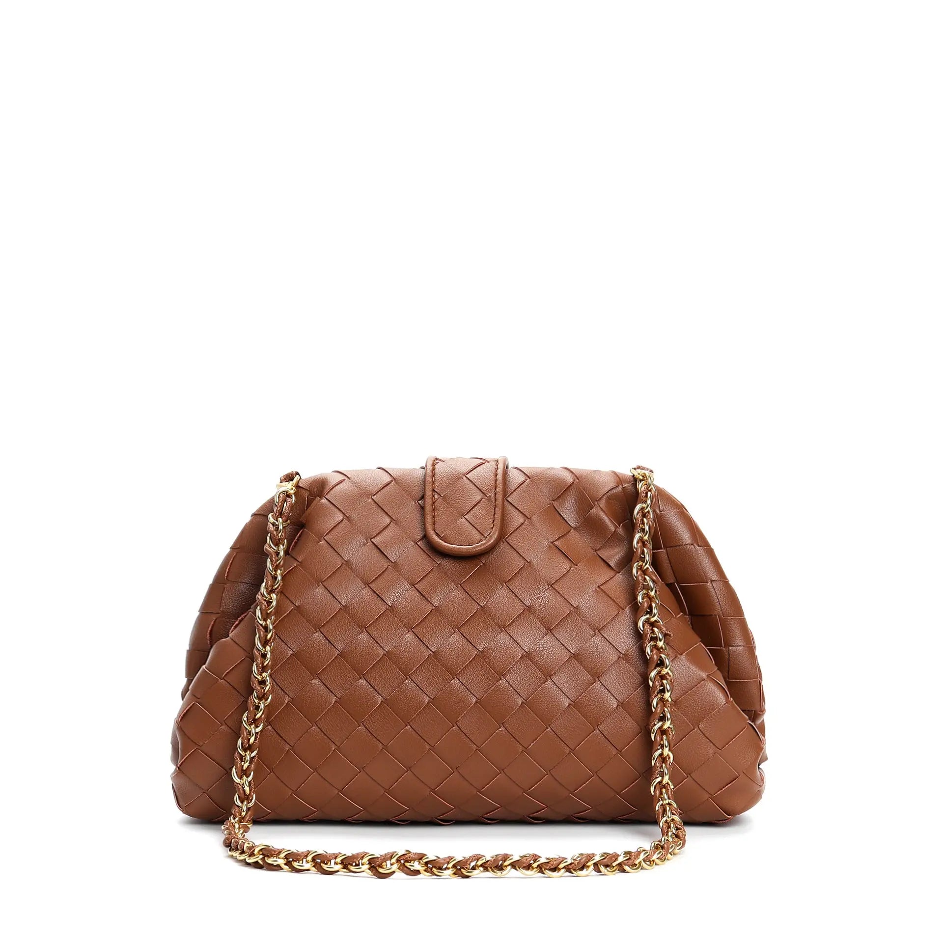 Genuine Leather Woven Small Square Shoulder Messenger Bag DazzleTrove
