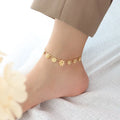 Titanium Steel Plated 18k Simple Flower Anklet DazzleTrove