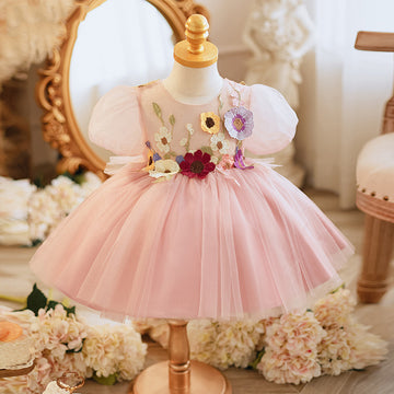 Baby Girl Catwalk Piano Performance Host Princess Dress