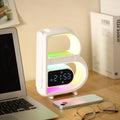 2024 New B-Shaped Blutooth Speaker Multifunctional Smart Music Rhythm Lighting Phone Wireless Charger TF Card AUX Input Standard Mode DazzleTrove
