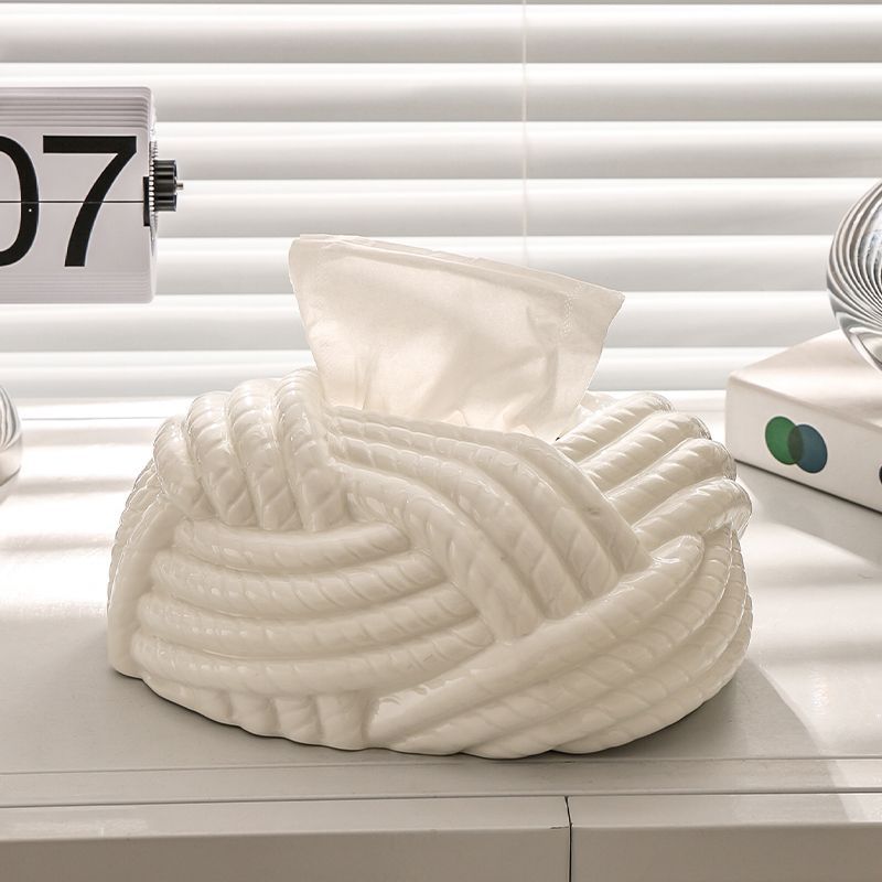 Cream Desktop Design Style Living Room High-end Tissue Box