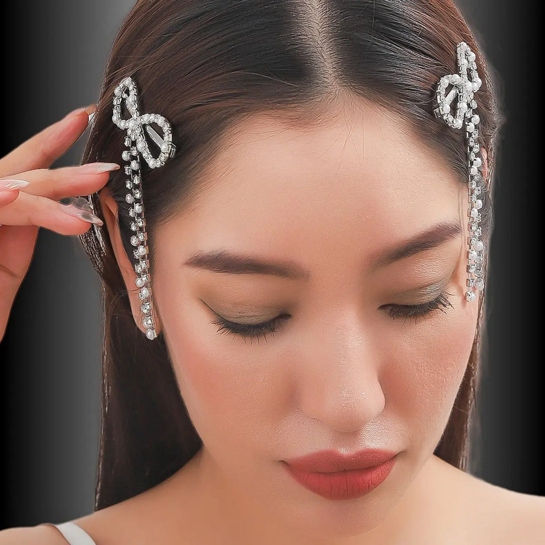 Bow Barrettes Side Long Tassel DazzleTrove