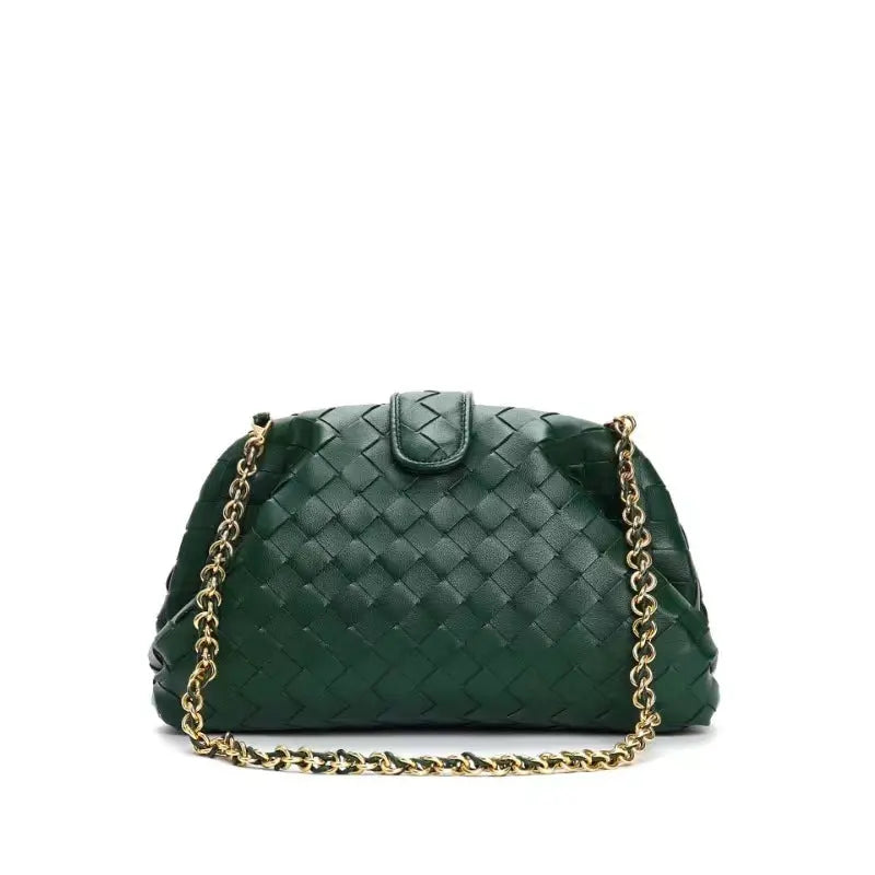 Genuine Leather Woven Small Square Shoulder Messenger Bag DazzleTrove