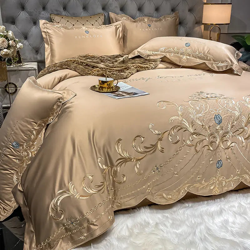 Ice Silk Quilt Sets Bed Sheets Bedding Four-piece Set DazzleTrove