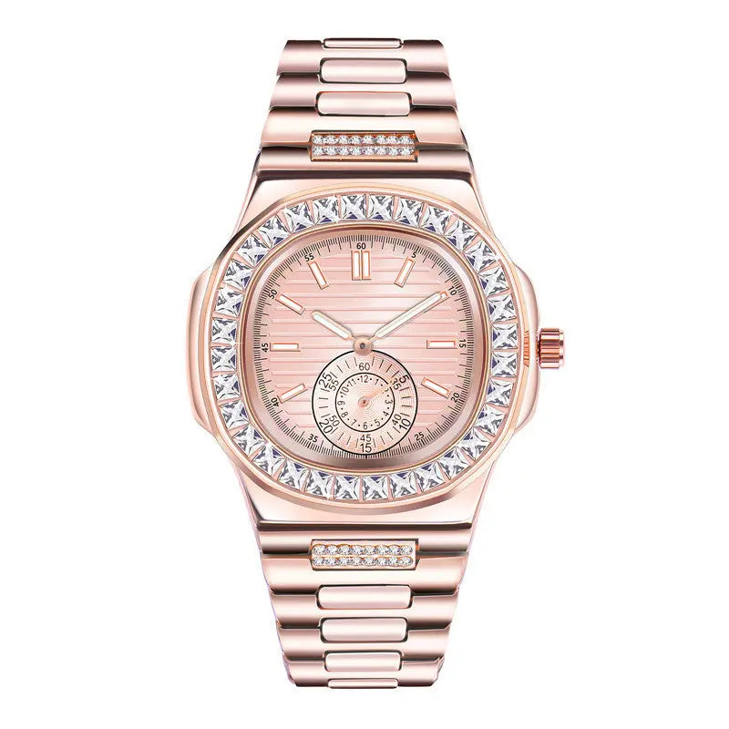 Mens Fashion Alloy Band Diamond Gifts Watches DazzleTrove