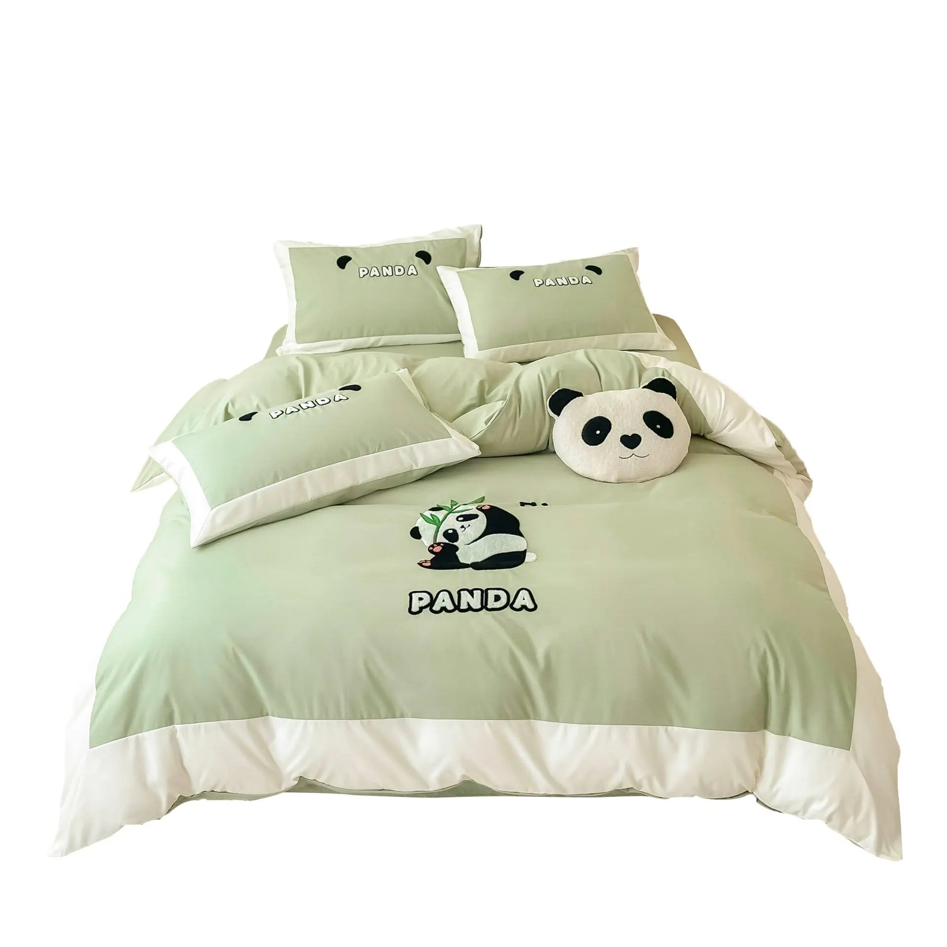 Cotton Four-piece Set Washed Fitted Sheet Duvet Cover Sheets Three-piece Bedding Set DazzleTrove