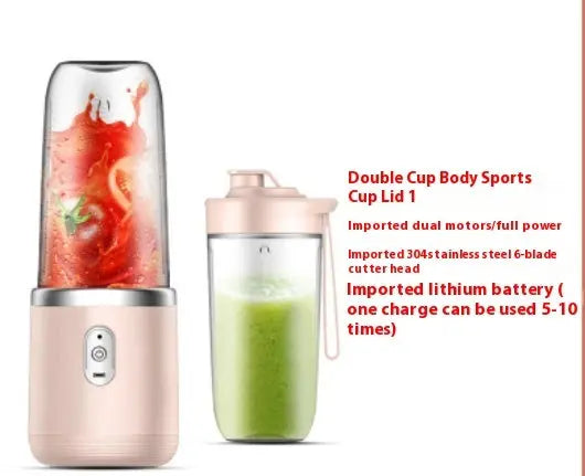 6blade Portable Blender Mini Juicer Cup Extractor Smoothie USB Charging Fruit Squeezer Blender Food Mixer Ice Crusher Portable Juicer Machine DazzleTrove