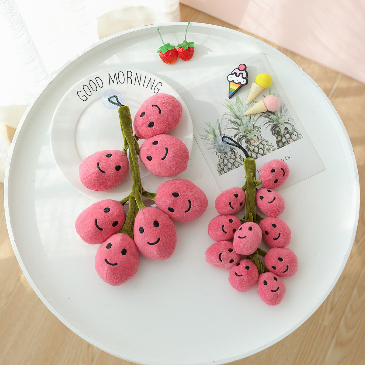 Cute String Of Grapes Plush Toy Doll Pendant DazzleTrove