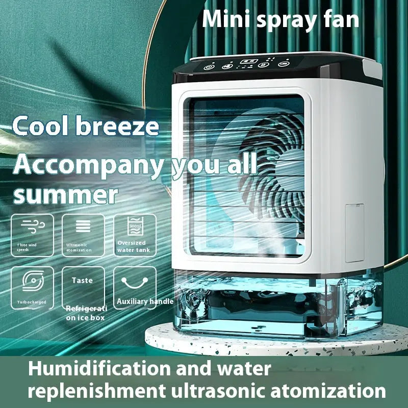New Style Air Cooler Desktop Air Conditioner Fan Dual Spray Cooling Electric Fan Air Cooler USB Portable Refrigeration DazzleTrove