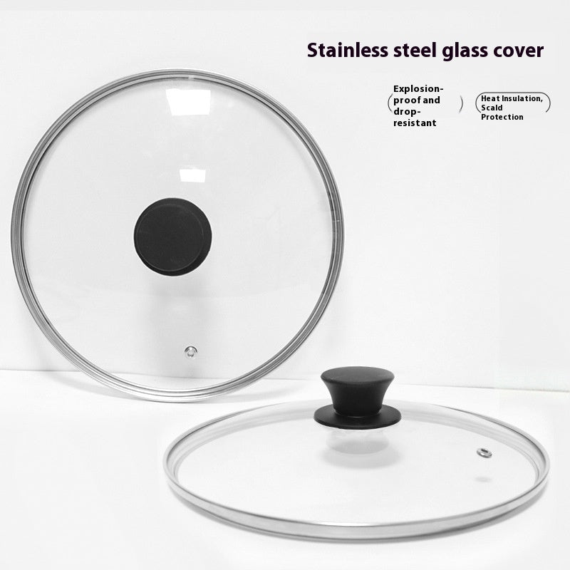 Tempered Glass Stainless Steel Explosion-proof G-shaped Pot Cover