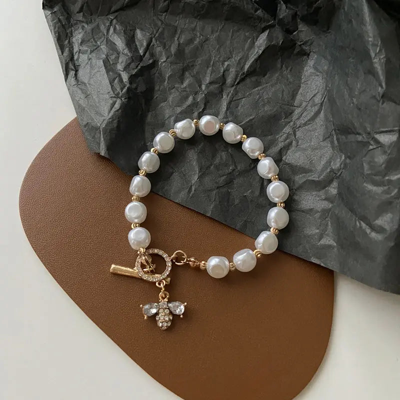 Classic Fashion Natural Stone Pearl Pendant Bracelet For Woman Exquisite New Lucky Cuff Bracelet Anniversary Gift Luxury Jewelry DazzleTrove