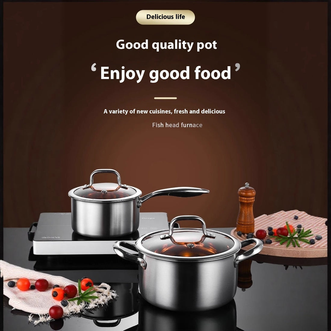 Non-stick Kitchen Thickened 304 Stainless Steel Pot Set
