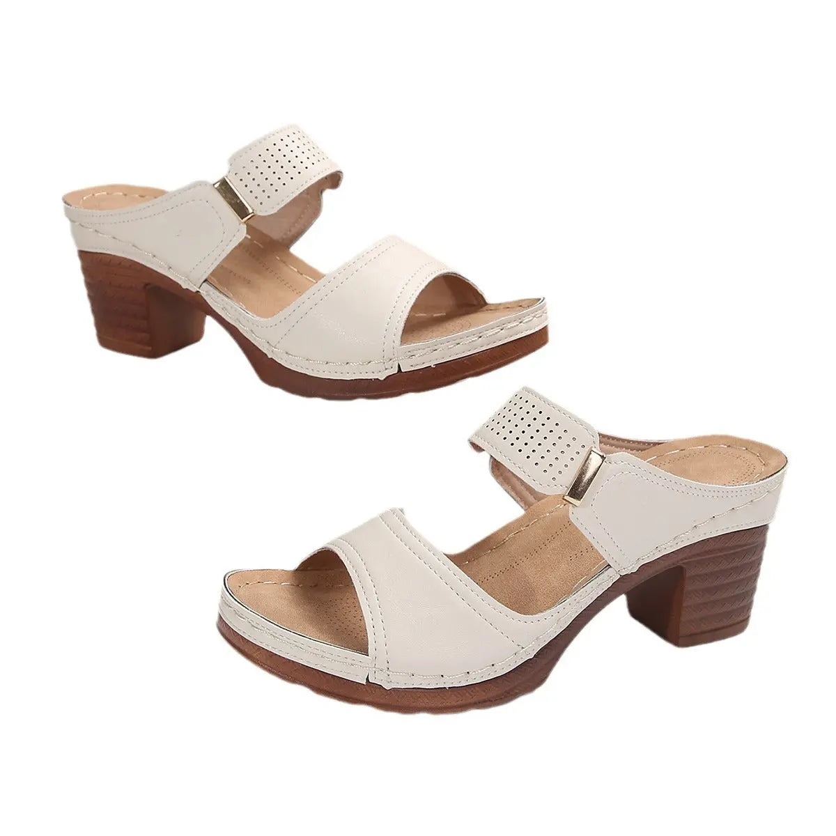 Women's Casual Anti Slip Thick Soled High Heel Sandals DazzleTrove