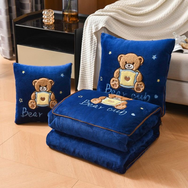 Plush Milk Fiber Pillow Blanket