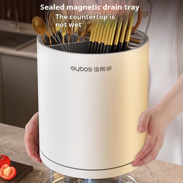 Kitchen Rotating Knife Holder And Storage Rack For Household Use