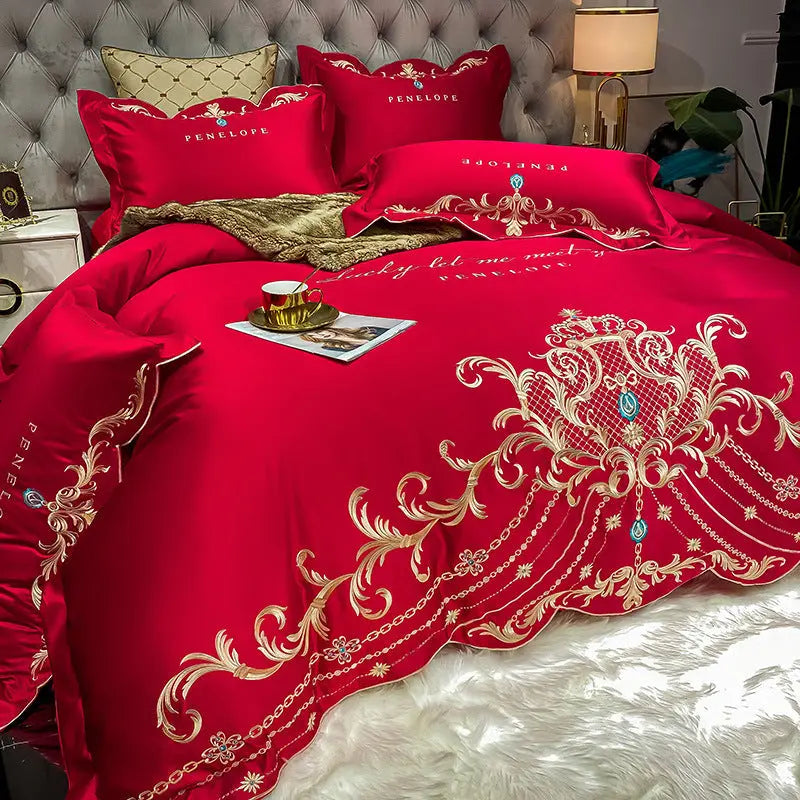 Ice Silk Quilt Sets Bed Sheets Bedding Four-piece Set DazzleTrove