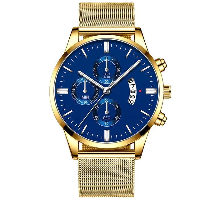 Mens Business Luxury Watches For Men Mesh Band Quartz Watch DazzleTrove